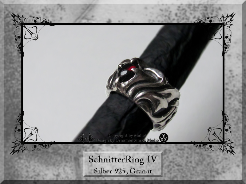 SchnitterRing IV Granat - Sensen-Symbol